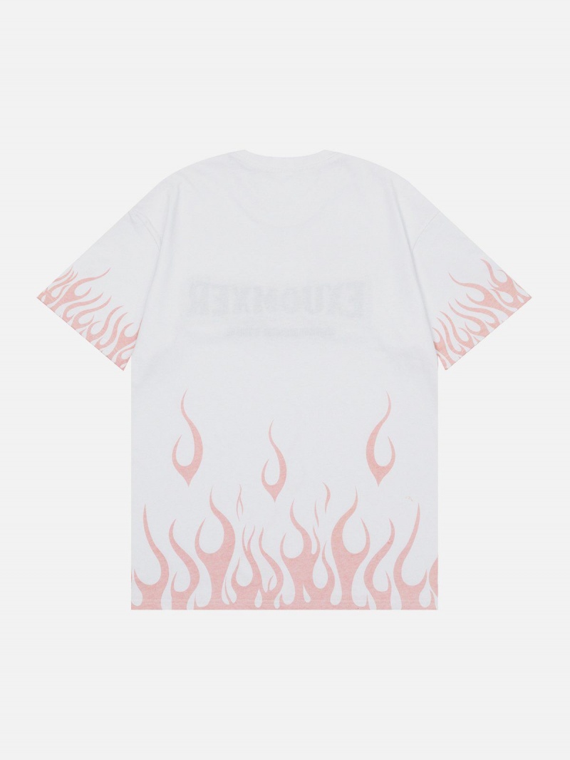 Blanche  T Shirts Aelfric Eden Flame Elements Letter Embroidery Tee - WCM-7277329